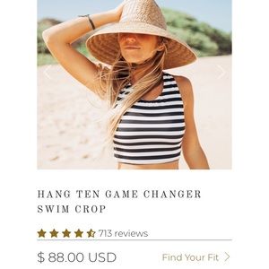 Albion hang ten game changer crop bathing suit top